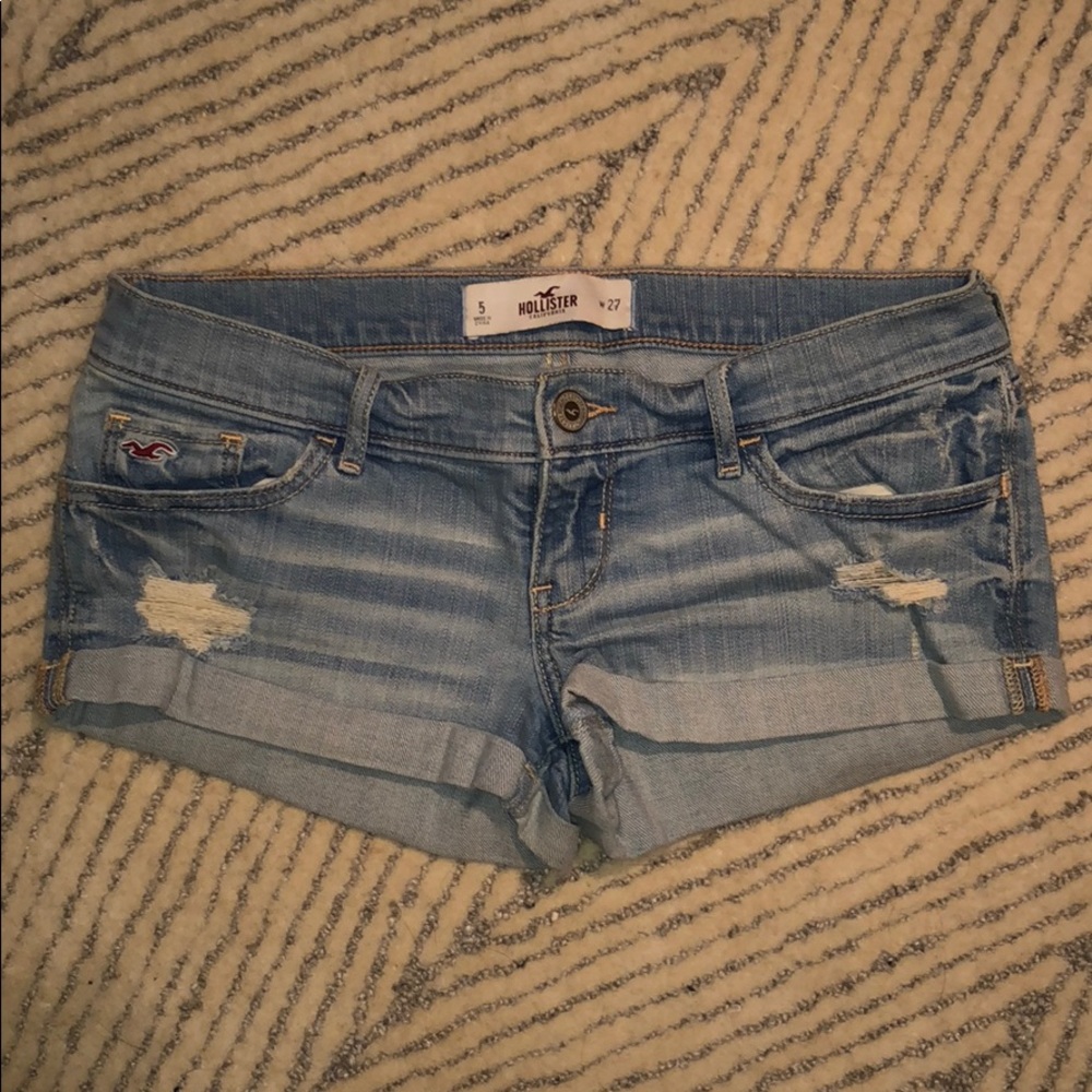 distressed jean shorts